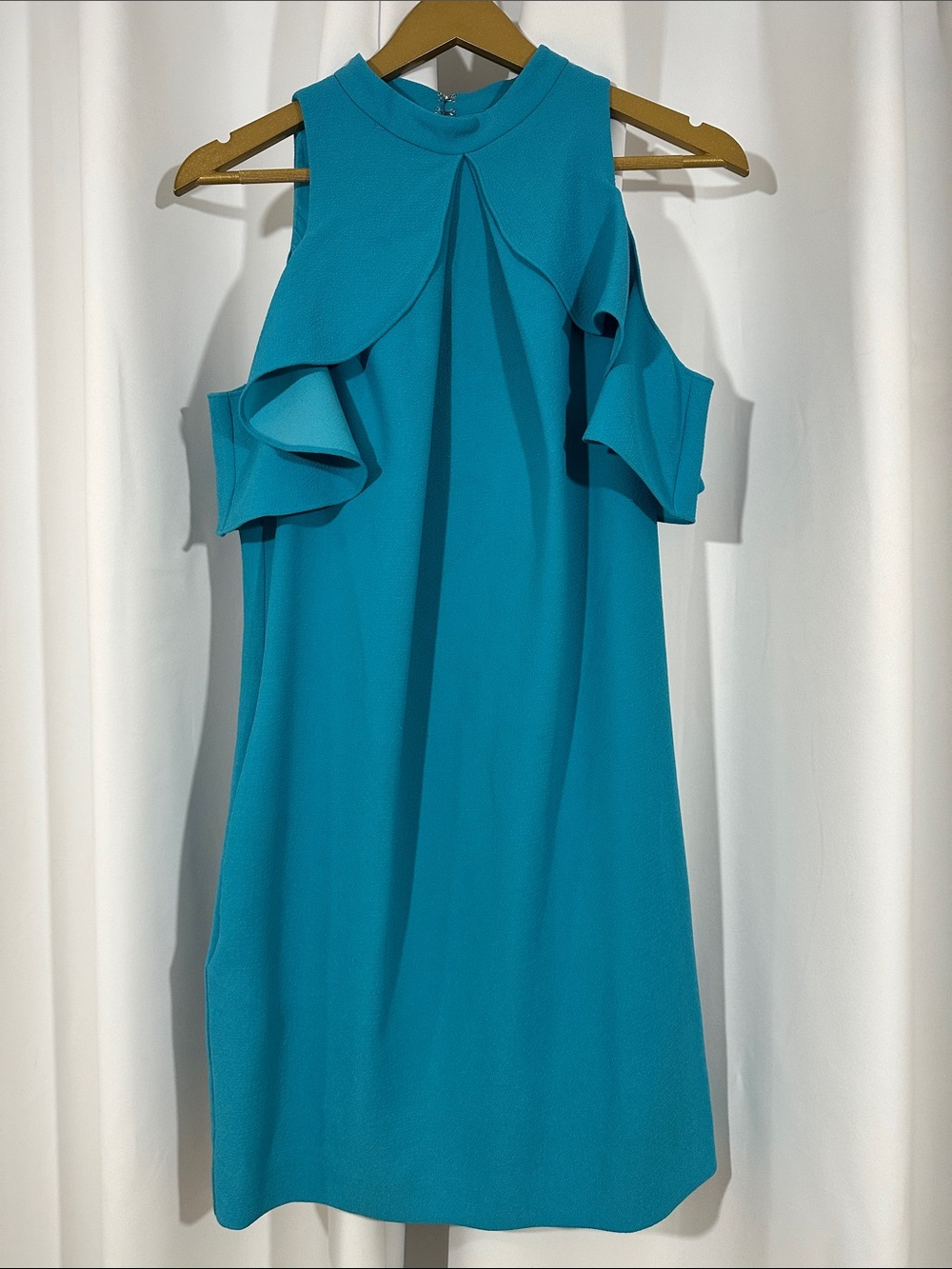 Trina Turk Women's Teal Cold Shoulder Shift Dress Approximate Size 10